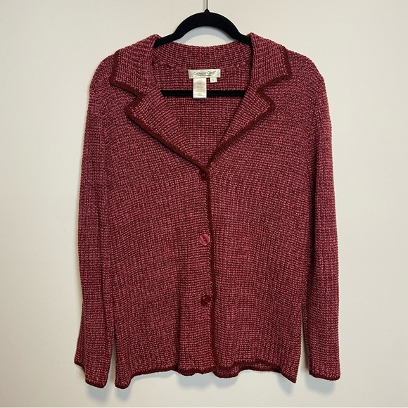 VTG coldwater creek / knit pink purple blazer L - Picture 7 of 8